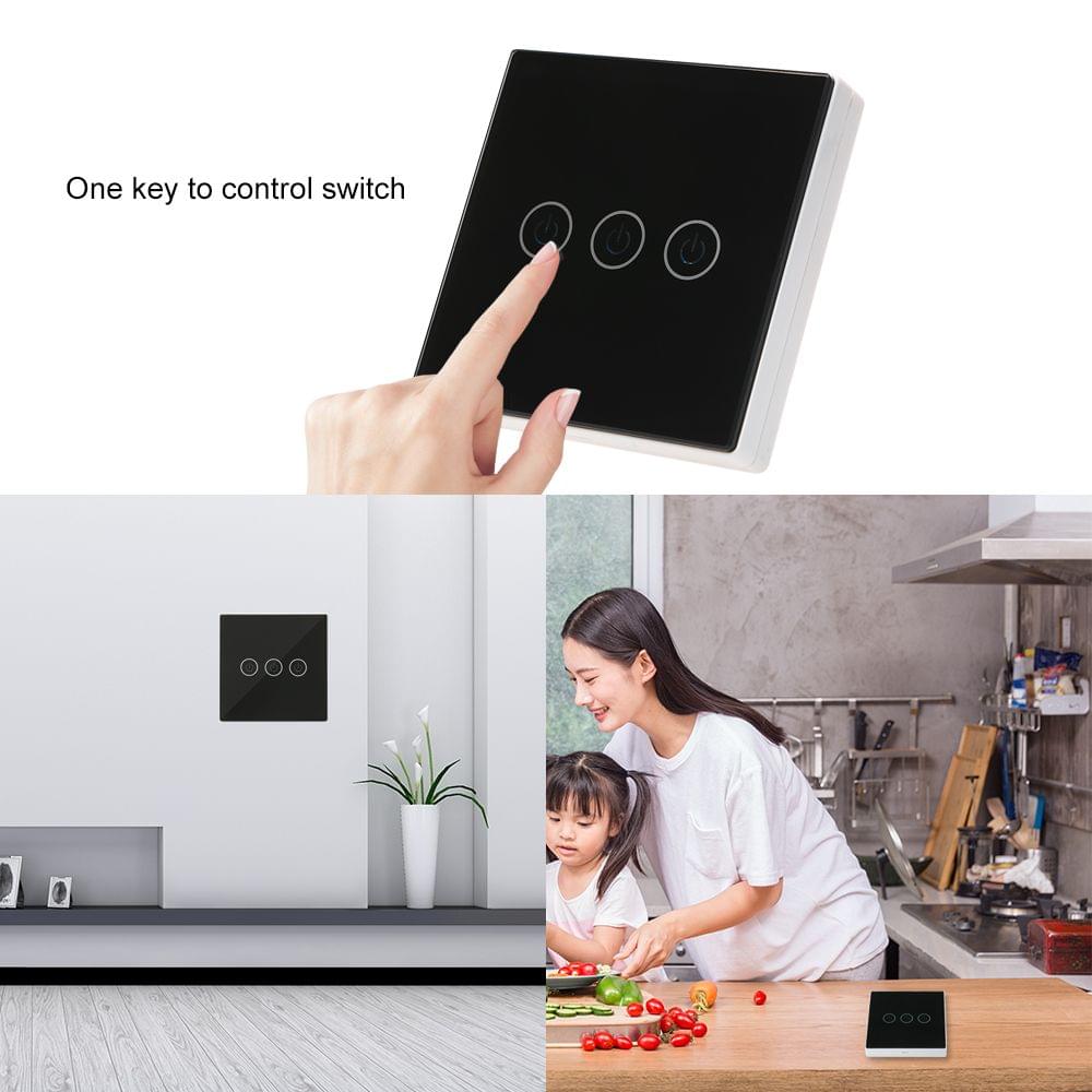 Wireless Light Switch 3 Gang On/Off Switch for Lamps