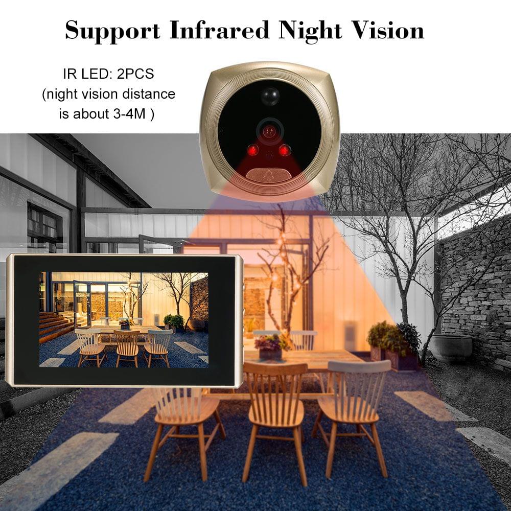 1.3MP Peephole Door Camera 4.3 Inch Color LCD Screen Monitor