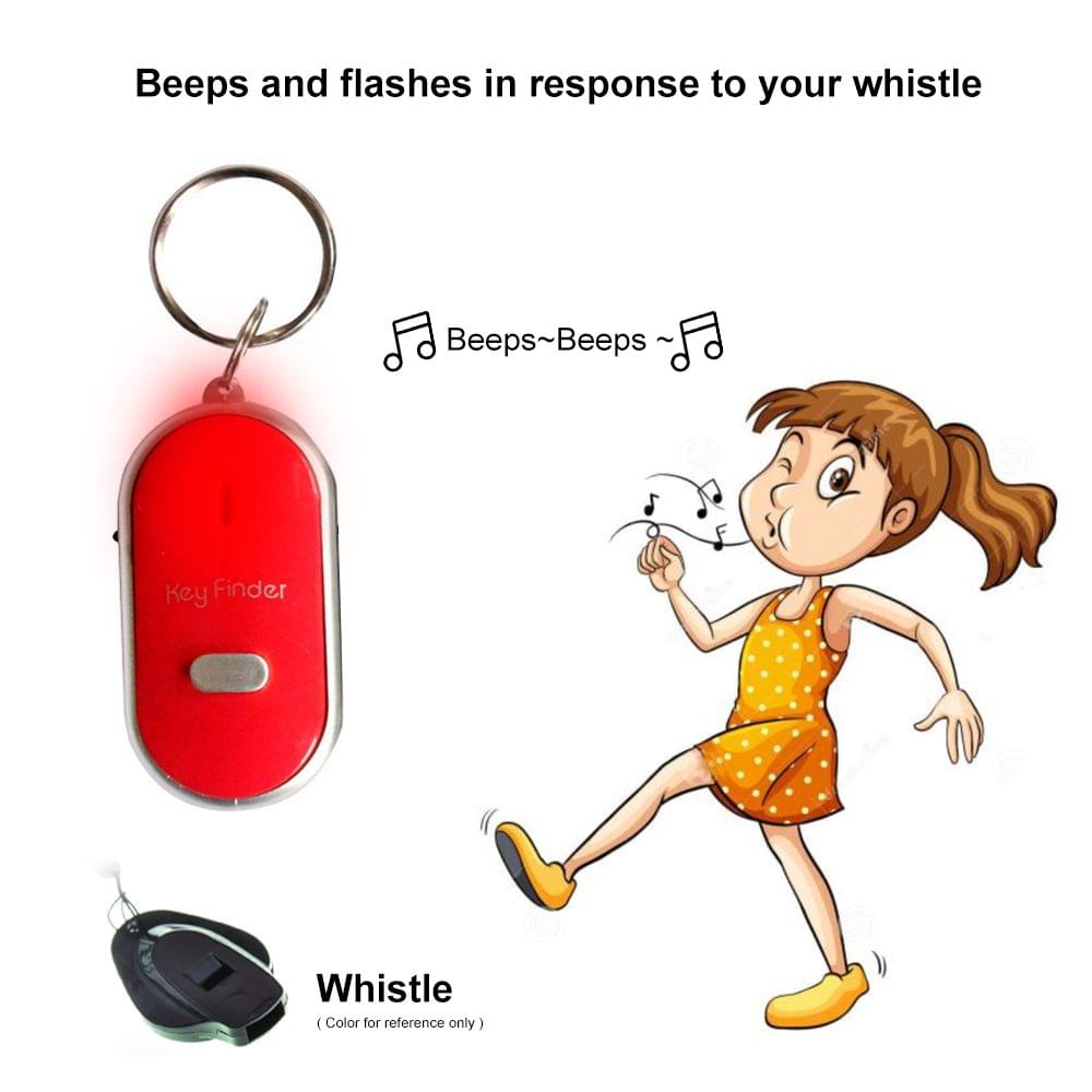 Mini LED Light Anti-lost Whistle Key Finder Flashing Beeping (Random Color)