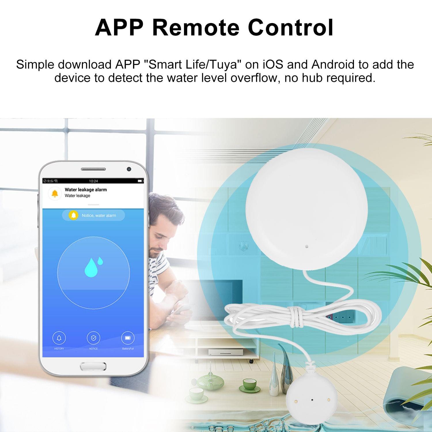 WIFI Water Leak Sensor Water Leakage Intrusion Detector