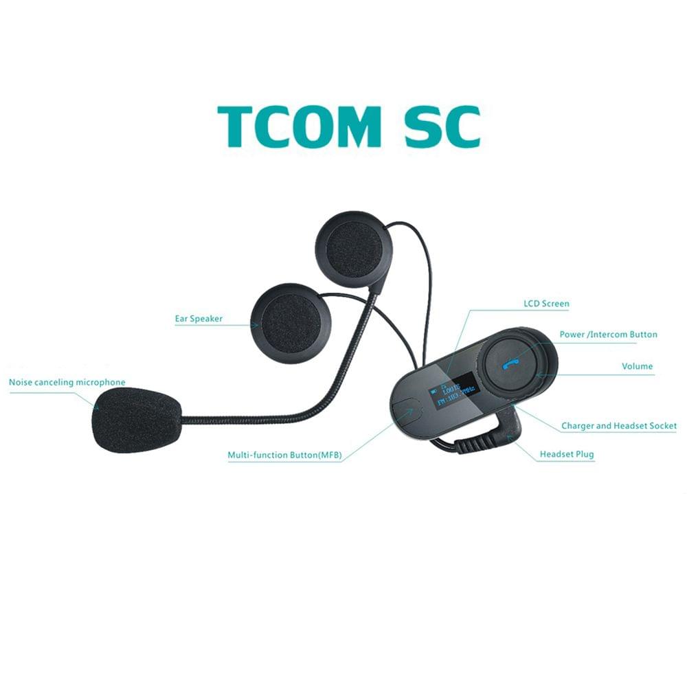 Freedconn TCOM-SC Motorcycle Helmet Bluetooth Intercom - US Plug