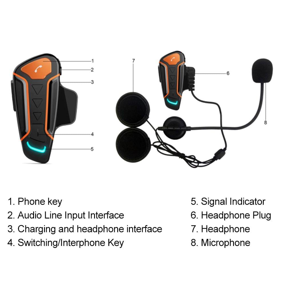WT003 Motorcycle Helmet Bluetooth Intercom Wireless