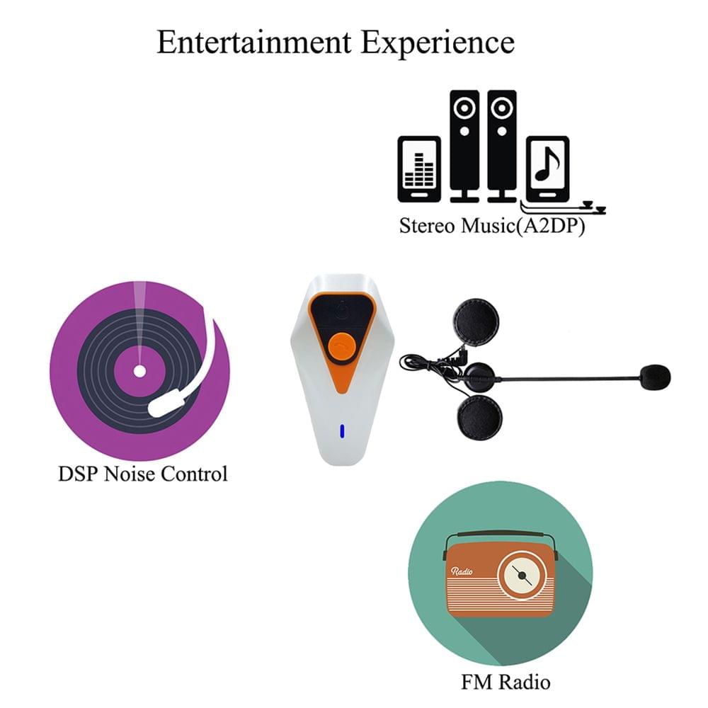 WT002 Motorcycle Helmet Bluetooth Intercom Wireless