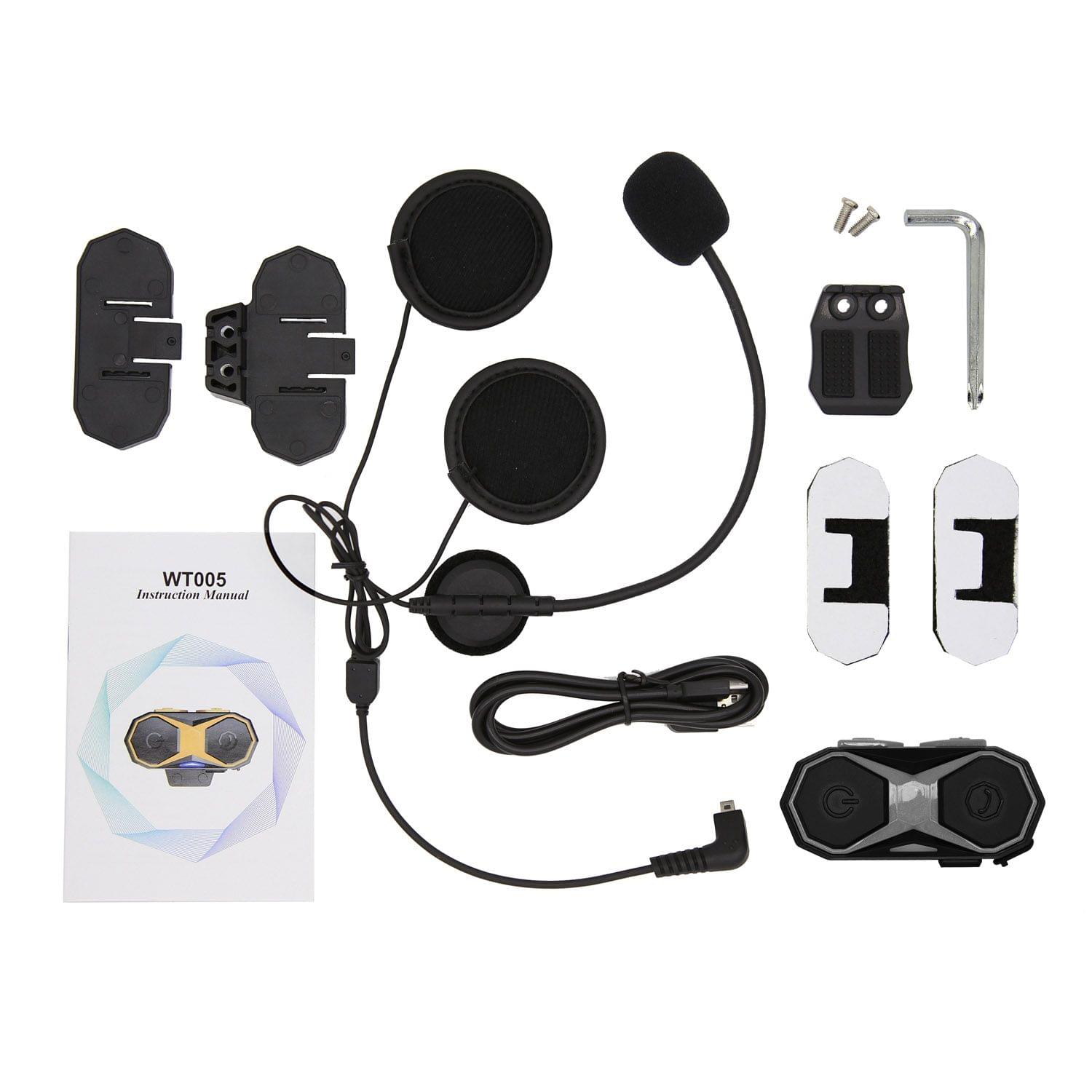 WT005 Motorcycle Bluetooth Intercom Helmet Headset 1000M