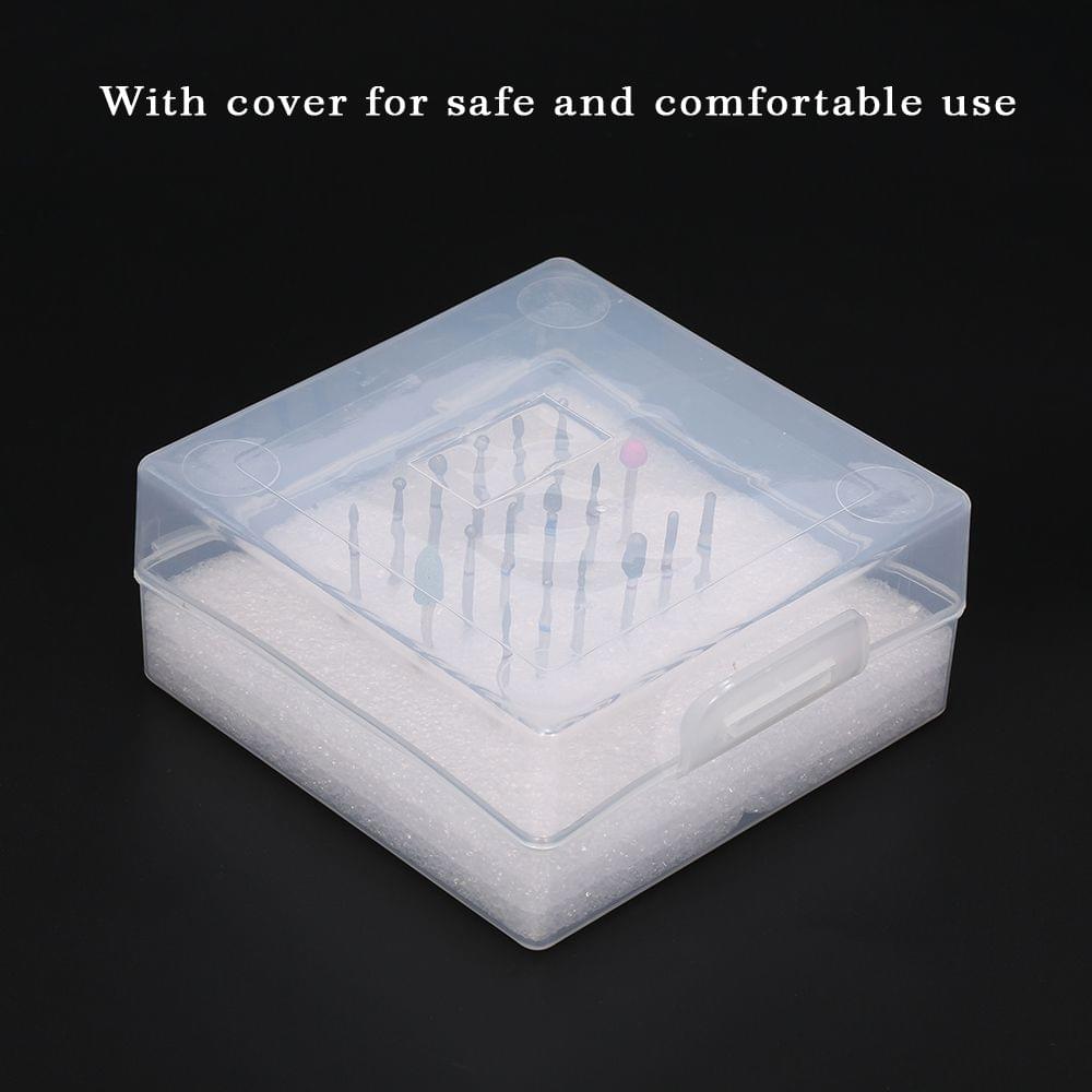 100-hole Grinding Head Storag Box Nail Drill Bits Holder for