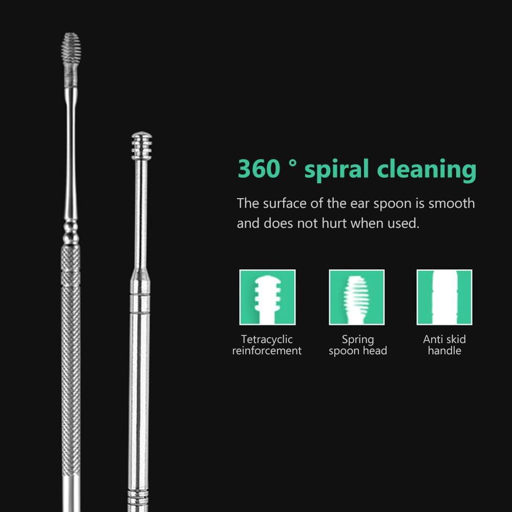 6Pcs Ear Pick Set Stainless Steel Earpick Ear Wax Curette - 6PCS