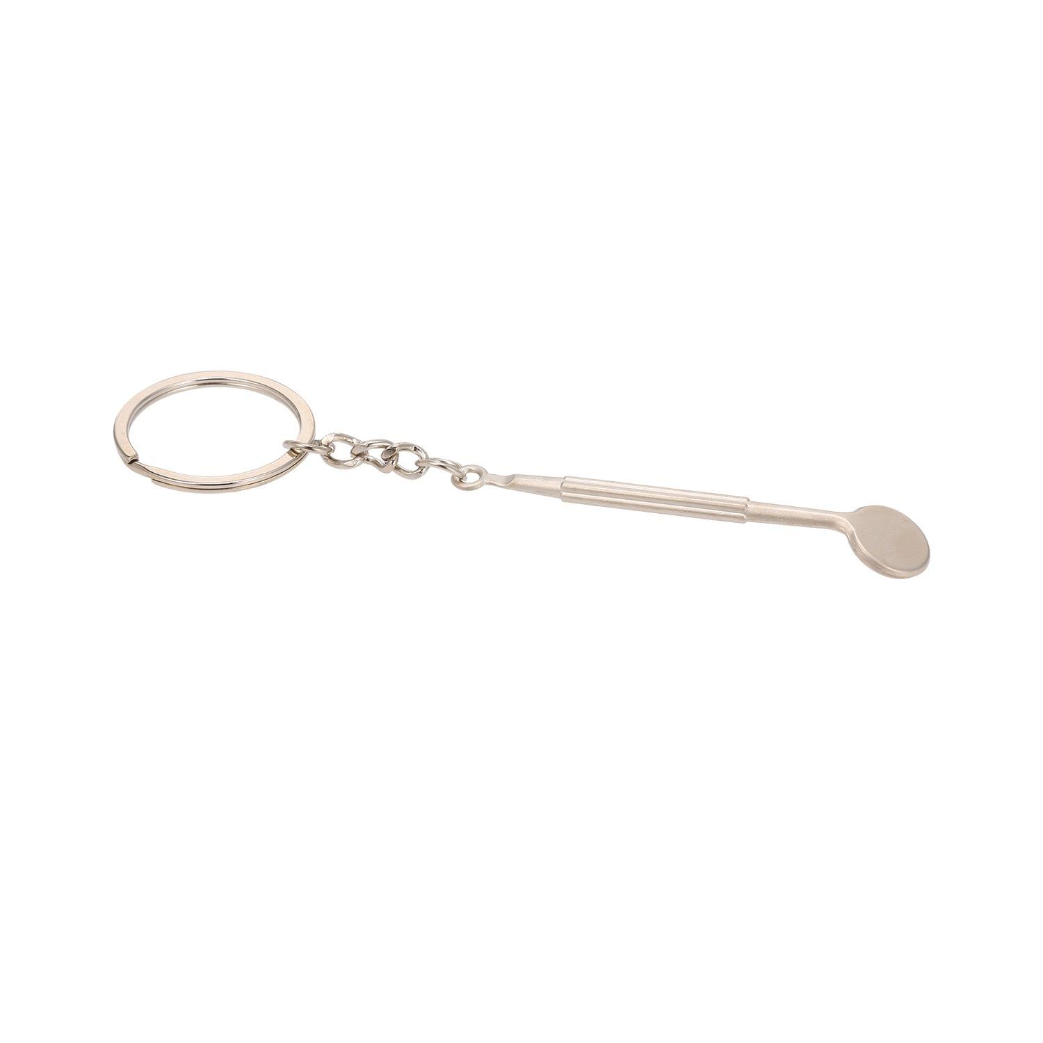 Odontoscope-shaped Key Chain Dental Theme Stainless Steel - Odontoscope-shaped