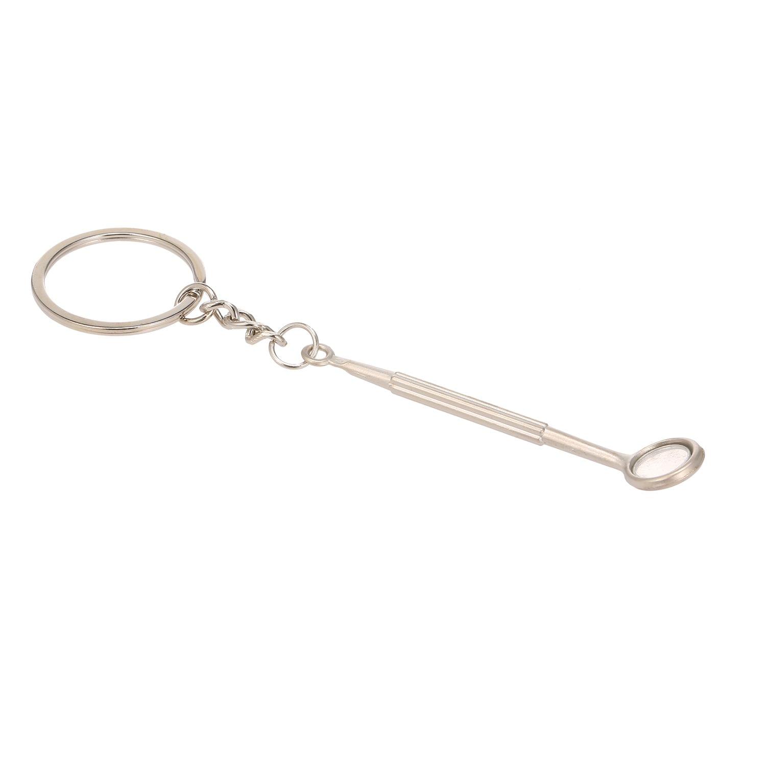 Odontoscope-shaped Key Chain Dental Theme Stainless Steel - Odontoscope-shaped