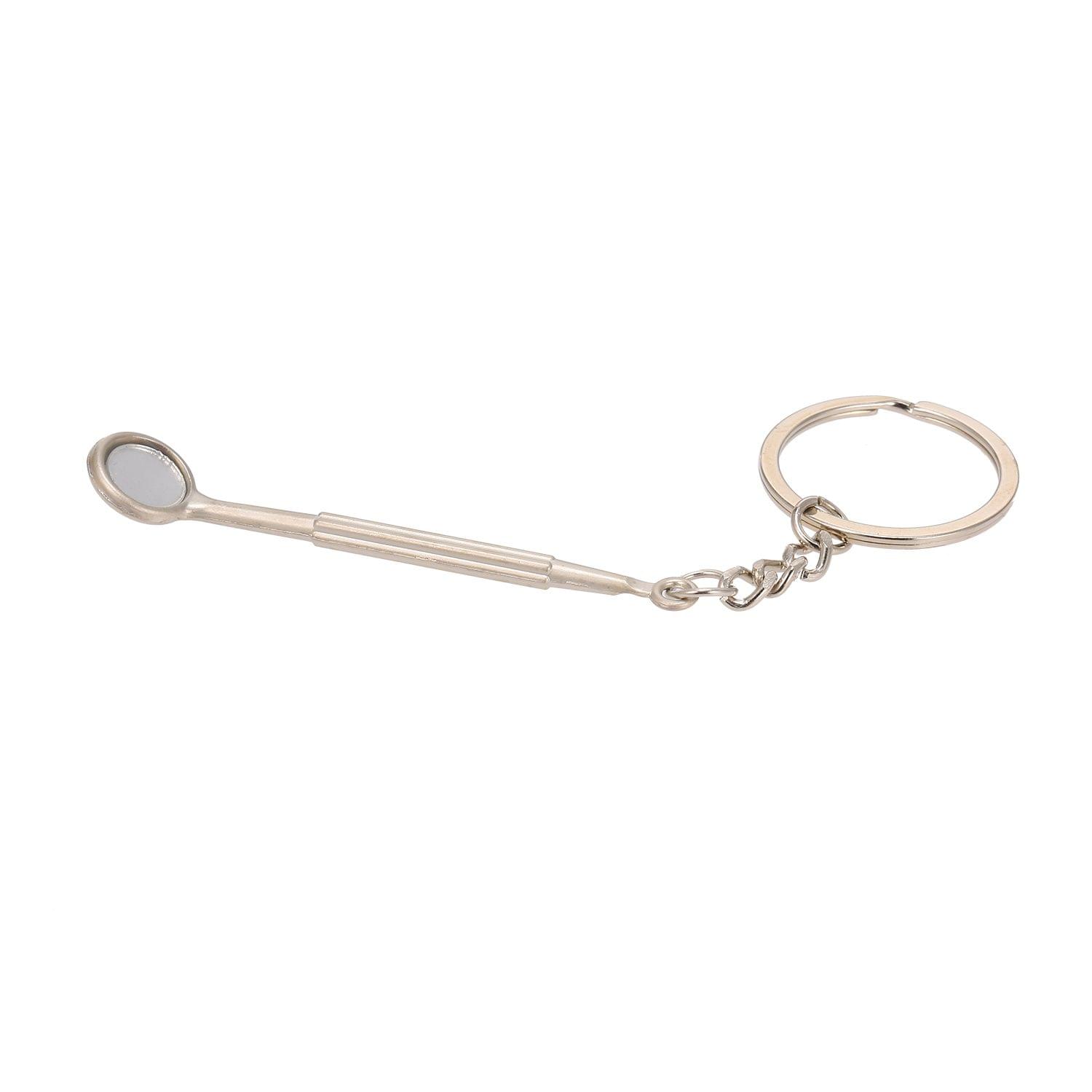 Odontoscope-shaped Key Chain Dental Theme Stainless Steel - Odontoscope-shaped