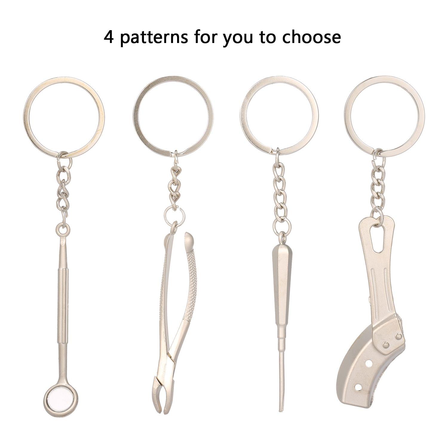 Dental Forcep-shaped Key Chain Dental Theme Stainless Steel - Dental Forcep-shaped