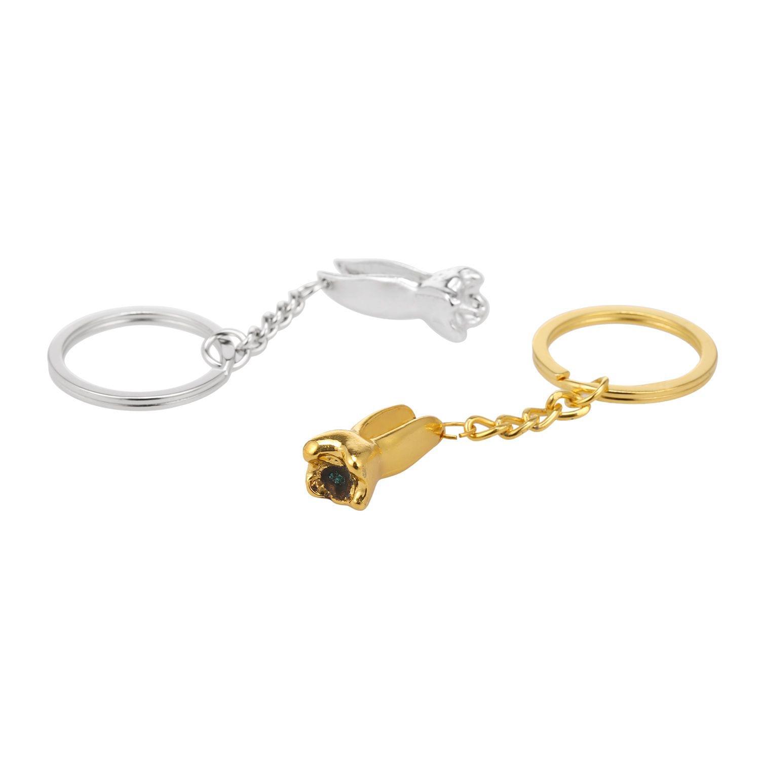 Silver Tooth-shaped Key Chain Dental Theme Stainless Steel