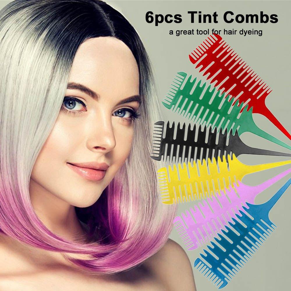 6pcs Hair Styling Coloring Dyeing Tint Combs Sectioning