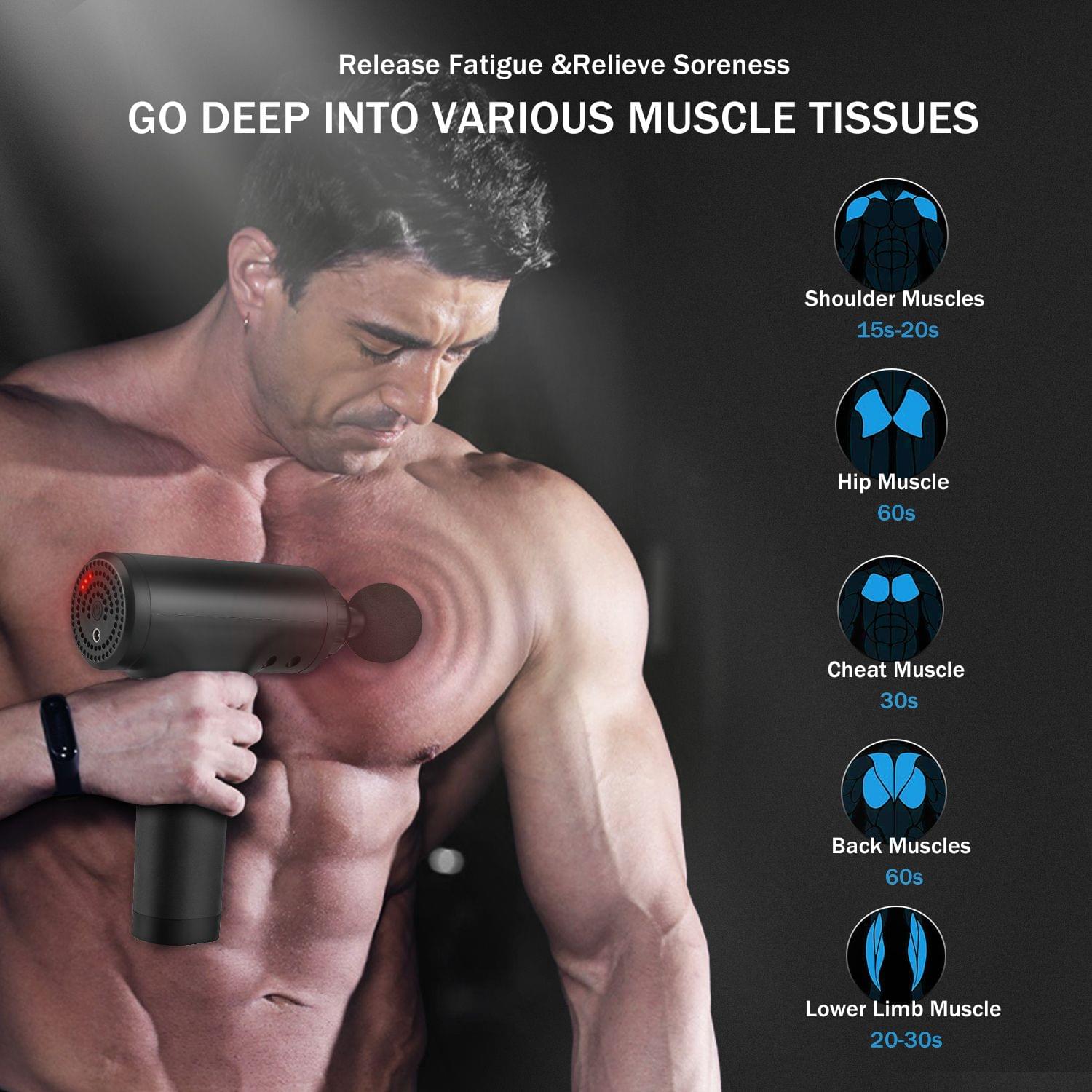 HF-280 Fascial Gun 6-Level Variable Frequency Vibration - EU Plug