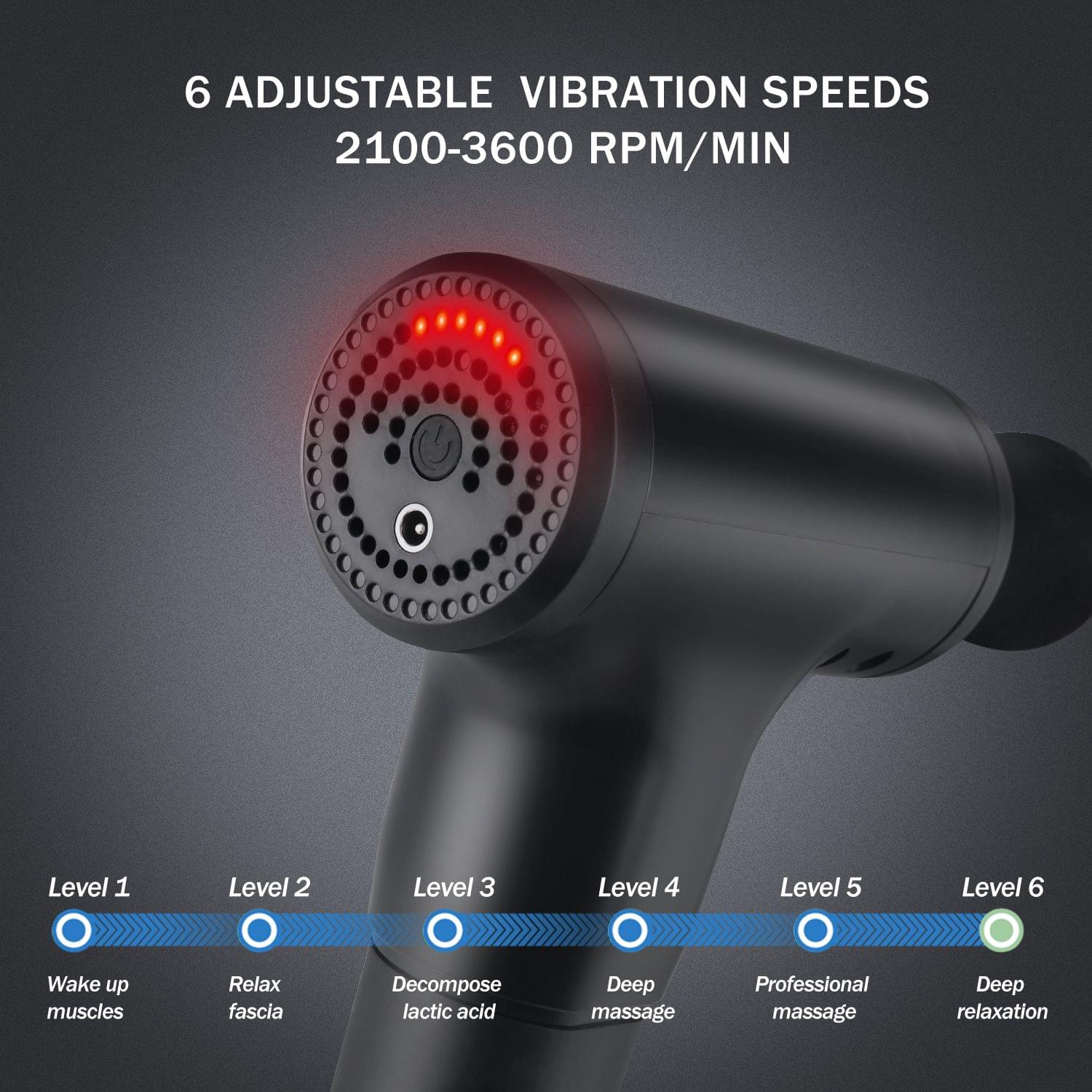 HF-280 Fascial Gun 6-Level Variable Frequency Vibration - UK Plug