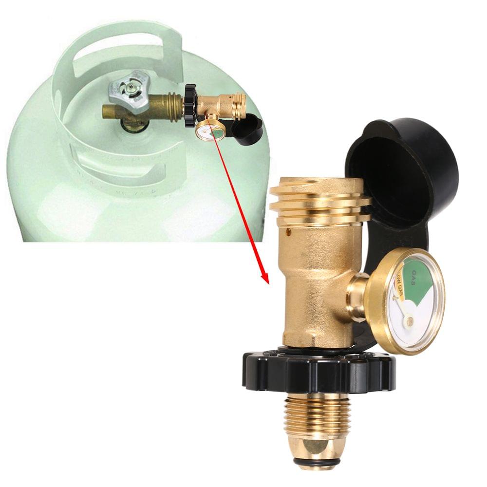 Lixada Propane Tank Adapter Solid Brass Regulator Valve - With gauge