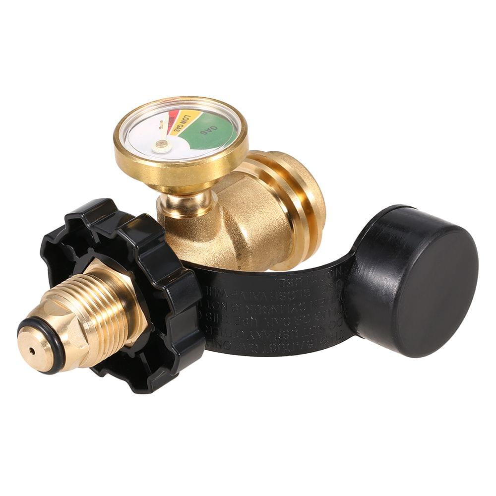 Lixada Propane Tank Adapter Solid Brass Regulator Valve - With gauge