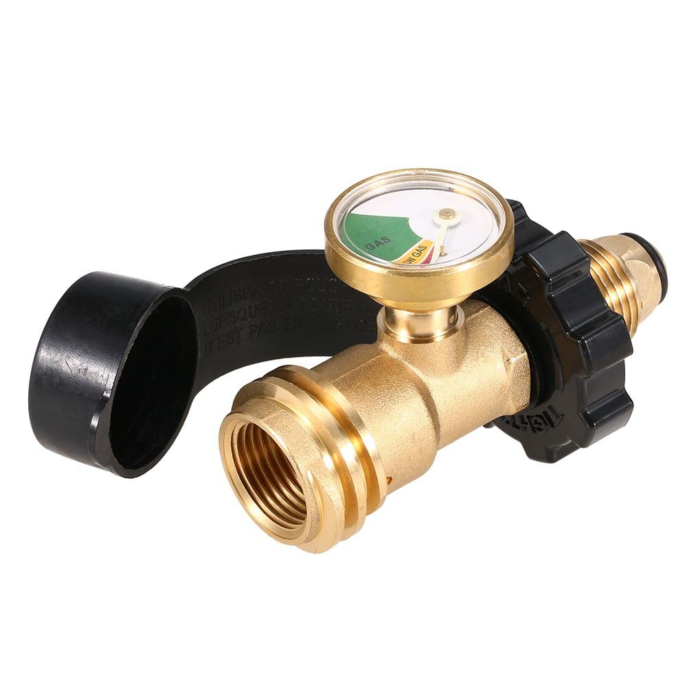 Lixada Propane Tank Adapter Solid Brass Regulator Valve - With gauge