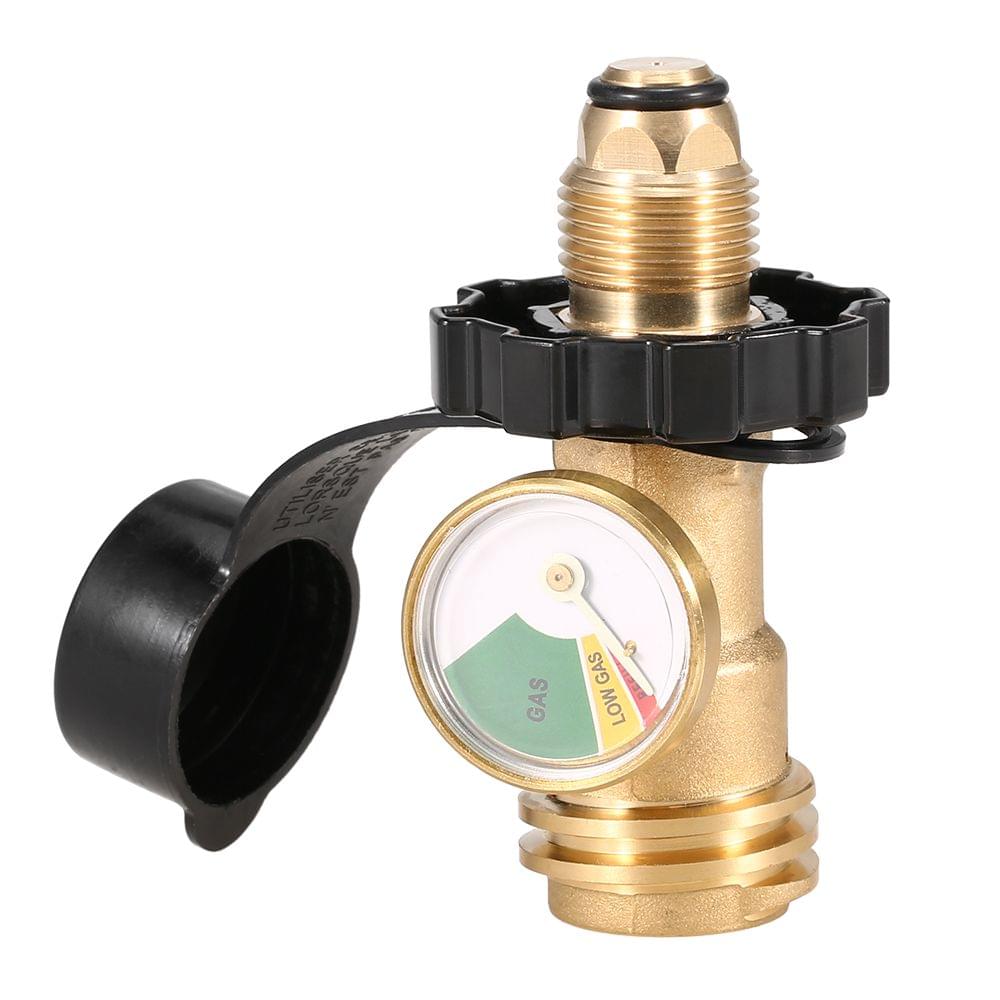 Lixada Propane Tank Adapter Solid Brass Regulator Valve - With gauge