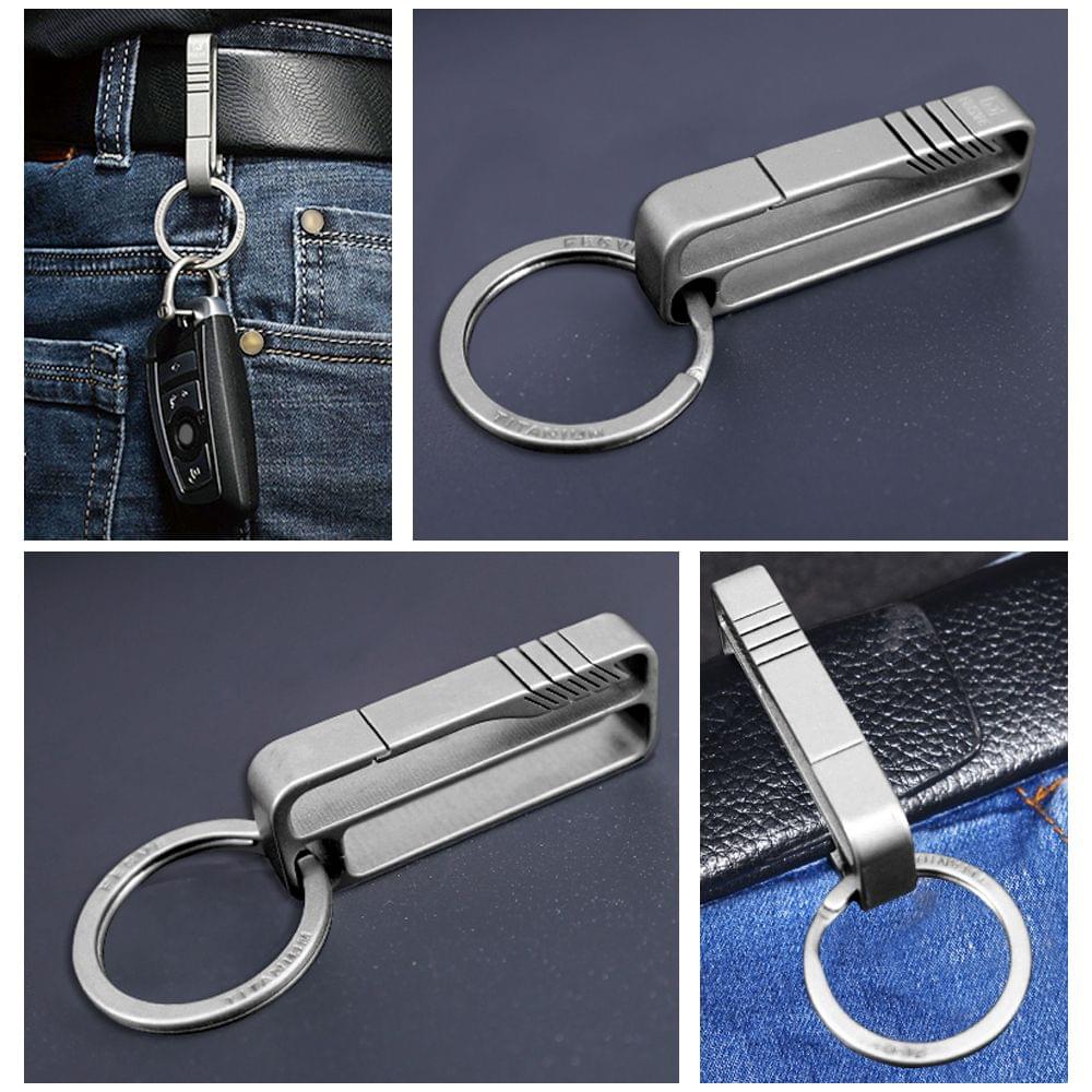 Lightweight Titanium Key Chain Men Waist Belt Key Ring - A