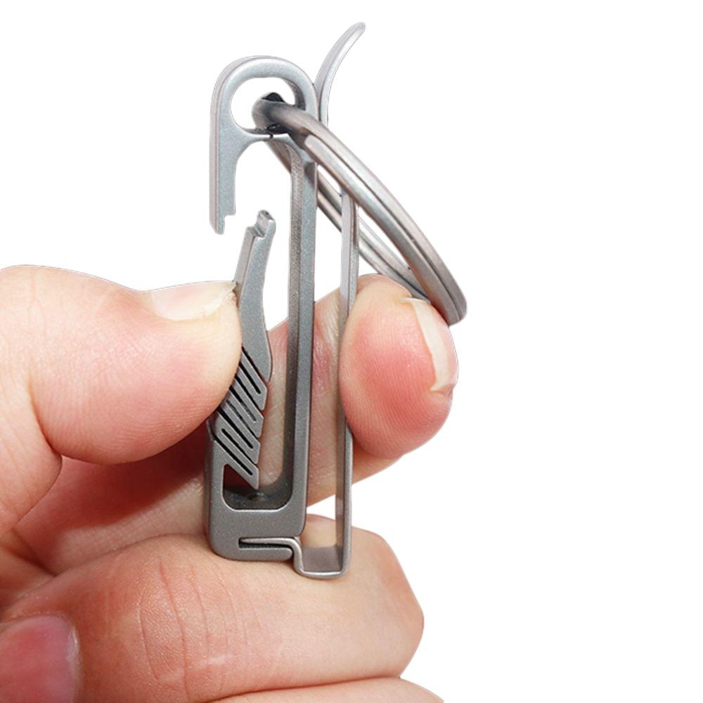 Lightweight Titanium Key Chain Men Waist Belt Key Ring - A