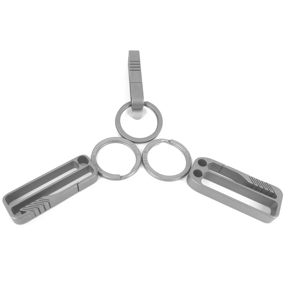 Lightweight Titanium Key Chain Men Waist Belt Key Ring - A