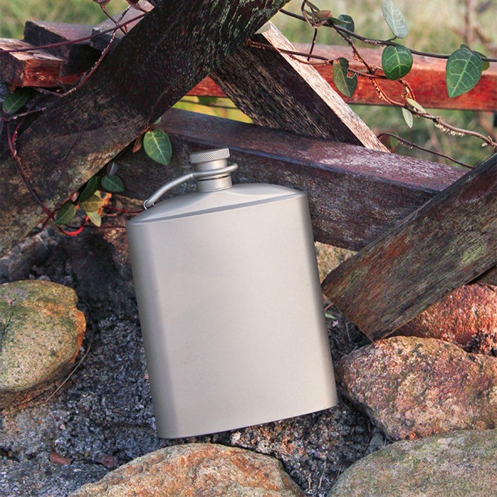 9oz Titanium Hip Flask Portable Pocket Flagon Outdoor