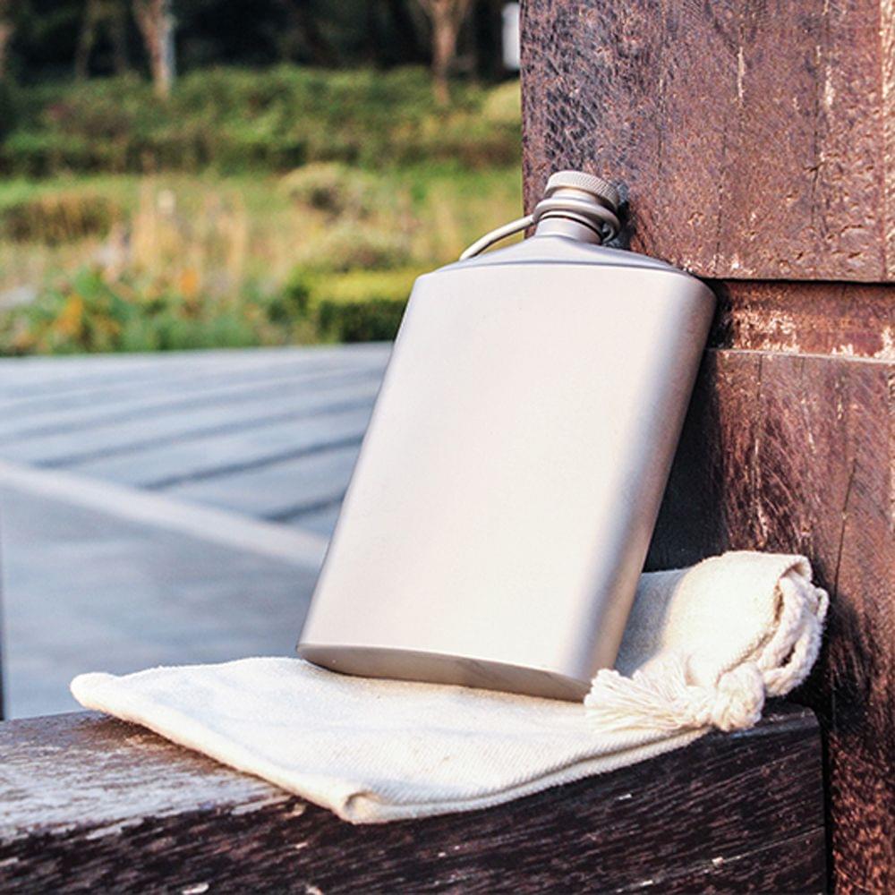 9oz Titanium Hip Flask Portable Pocket Flagon Outdoor