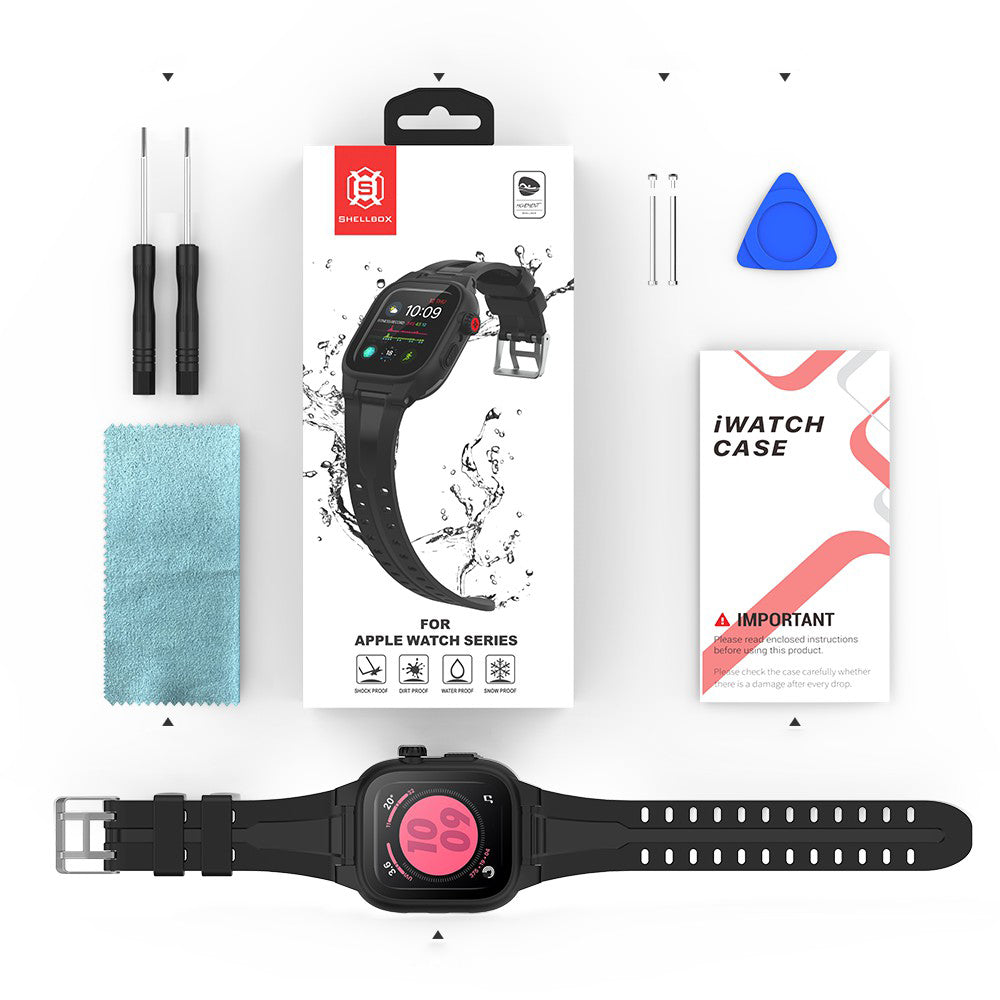SHELLBOX Silicone Watch Band+Waterproof Cover for Apple Watch Series 3 / 2 42mm - UNIQBUY