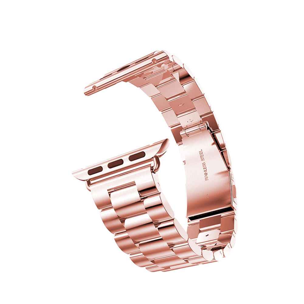 XINCUCO Three Bead Series Stainless Steel Watchband for Apple Watch Series 8 7 41mm / Series 6 SE / SE(2022) 5 4 40mm / Series 3 2 1 38mm - Rose