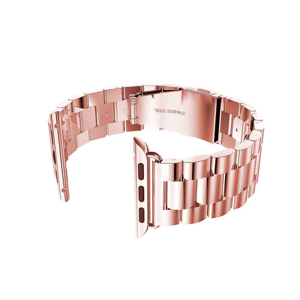 XINCUCO Three Bead Series Stainless Steel Watchband for Apple Watch Series 8 7 41mm / Series 6 SE / SE(2022) 5 4 40mm / Series 3 2 1 38mm - Rose