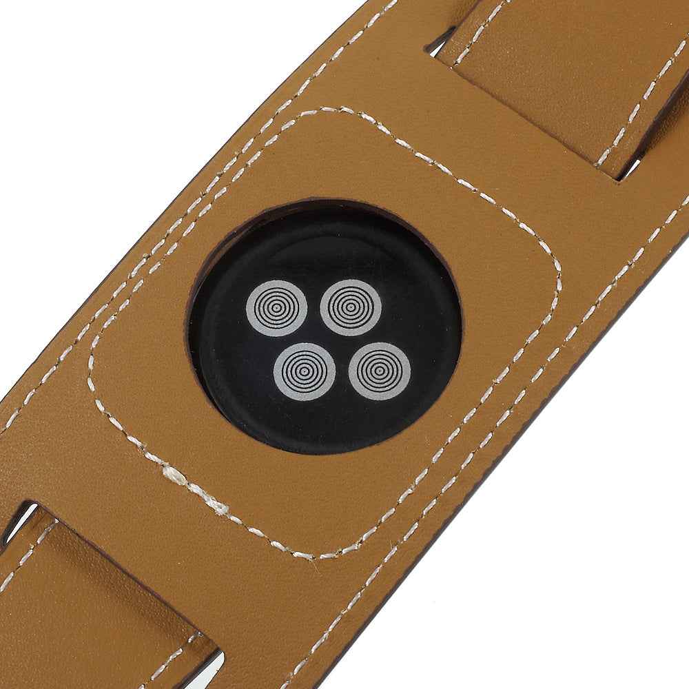 For Apple Watch Series 8 45mm / Ultra 49mm / 7 45mm / Series / 6 SE / SE (2022) / 5 / 4 44mm / Series 3 / 2 / 1 42mm Genuine Leather Watchband Strap - Brown