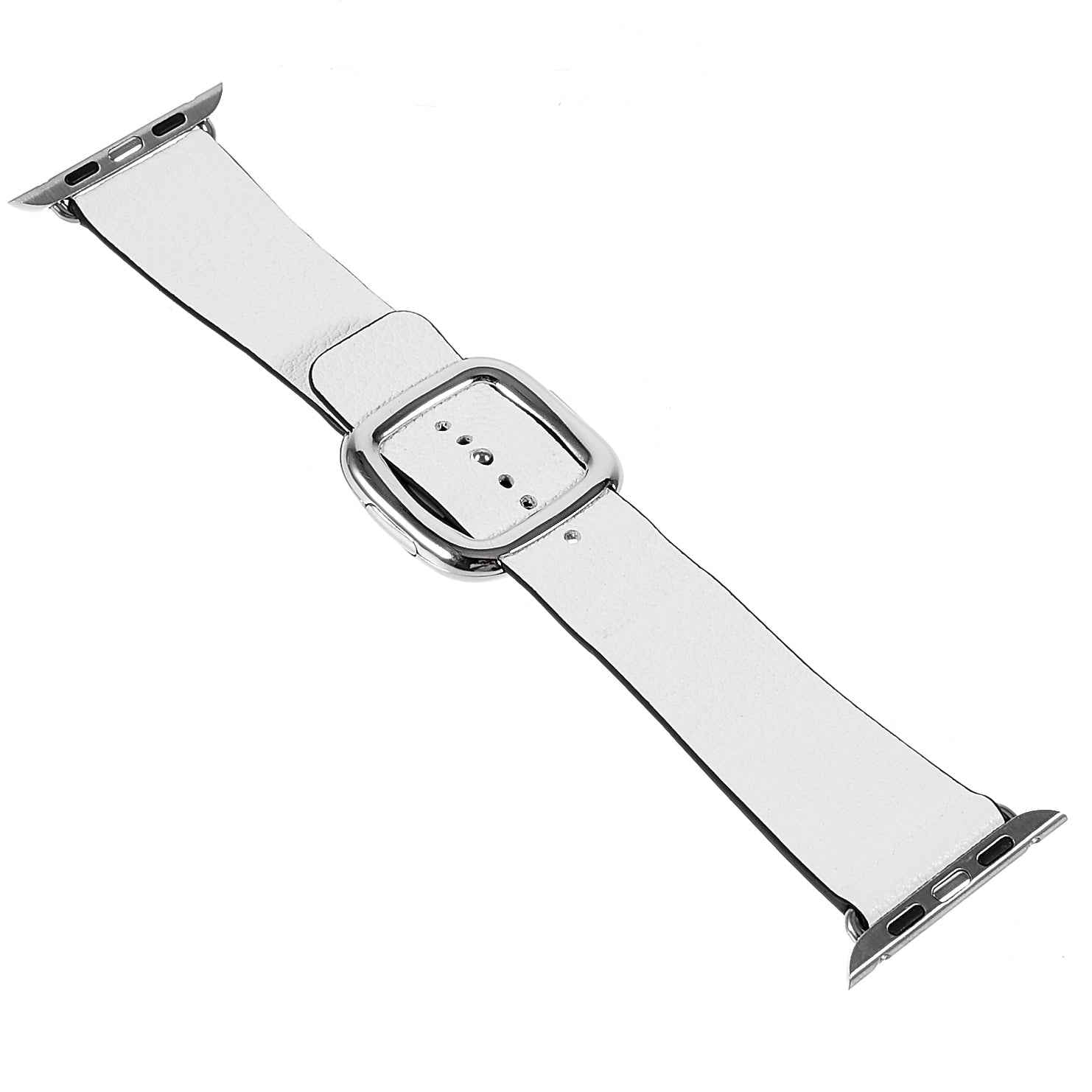 Genuine Leather Modern Style Watch Band Adjustable Wrist Strap for Apple Watch Series 8 41mm / Series 7 41mm / Series 6 SE / SE(2022) 5 4 40mm / Series 3 2 1 38mm - White / Black Edge