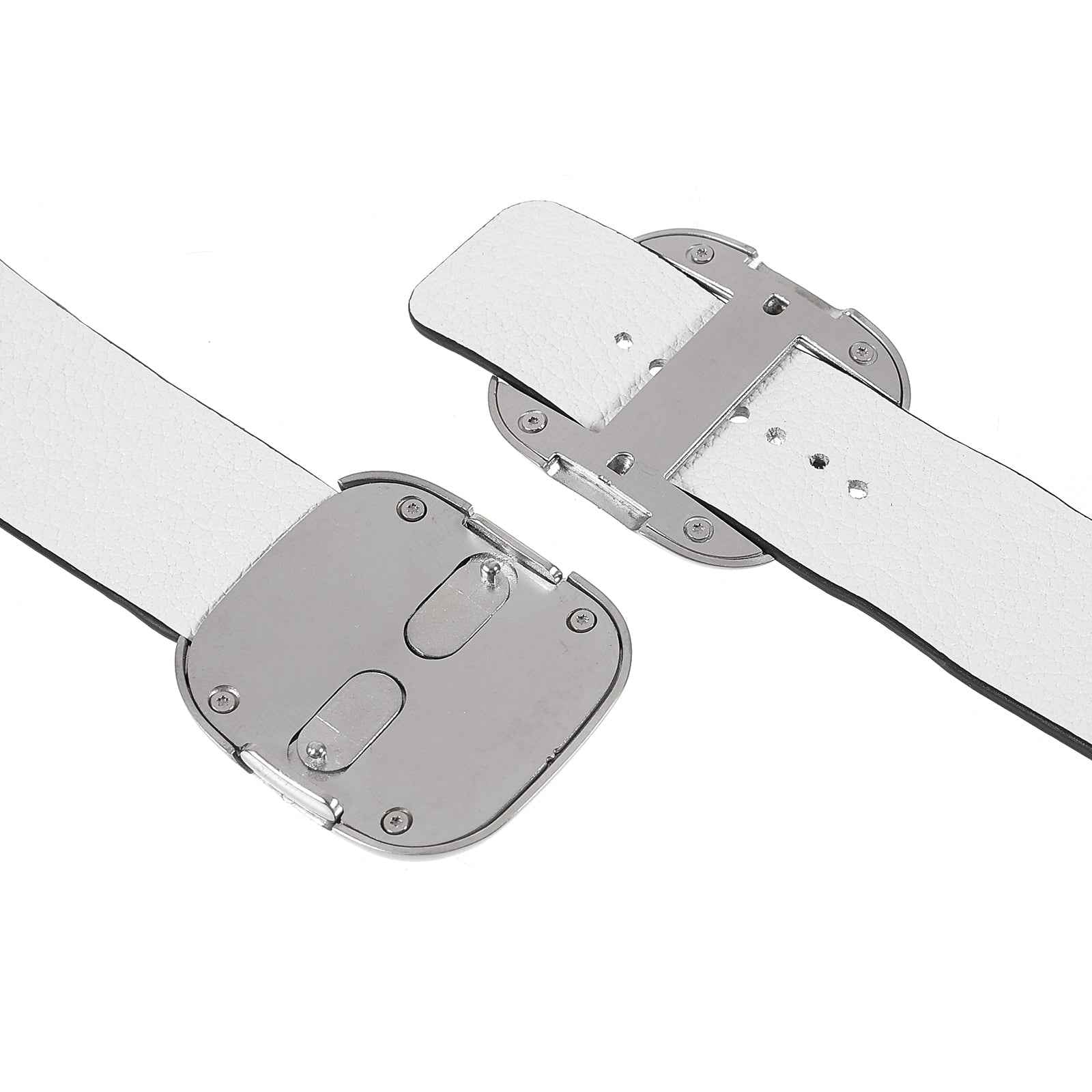 Genuine Leather Modern Style Watch Band Adjustable Wrist Strap for Apple Watch Series 8 41mm / Series 7 41mm / Series 6 SE / SE(2022) 5 4 40mm / Series 3 2 1 38mm - White / Black Edge