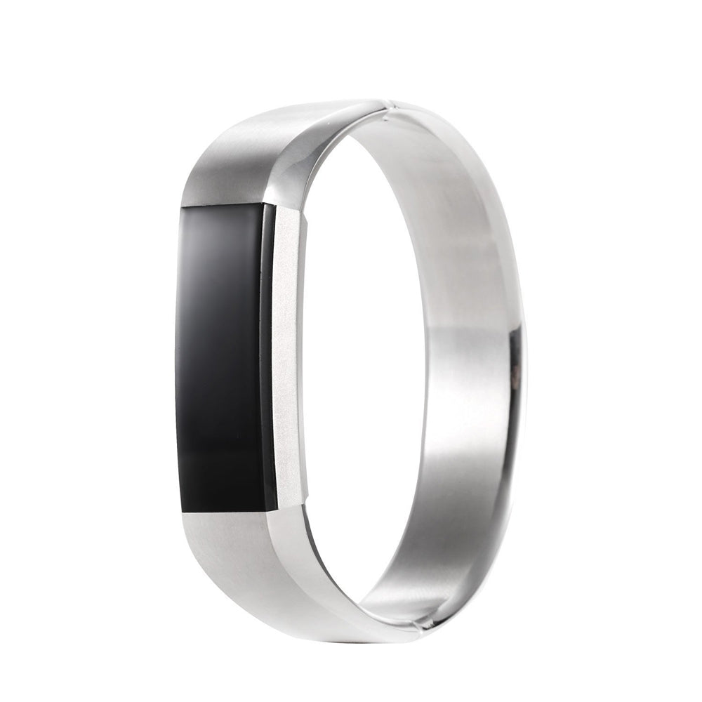 Simple Style Stainless Steel Snap-on Clasp Bracelet Wristband for Fitbit Alta - Silver Color - UNIQBUY