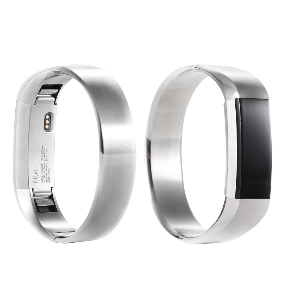 Simple Style Stainless Steel Snap-on Clasp Bracelet Wristband for Fitbit Alta - Silver Color - UNIQBUY