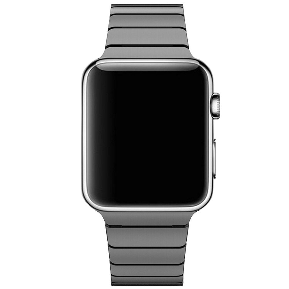 Stainless Steel Link Chain Watch Strap with Butterfly Buckle for Apple Watch Series 8 45mm / Ultra 49mm / 7 45mm / Series / 6 SE / SE (2022) / 5 / 4 44mm / Series 3 / 2 / 1 42mm - Black - UNIQBUY