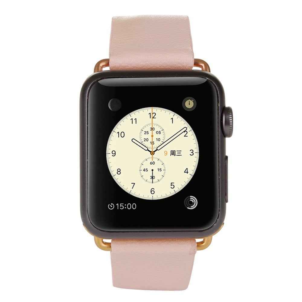 Modern Genuine Leather Watch Band with Magnetic Buckle for Apple Watch Series 8 / 7 41mm / Series 6 SE / SE(2022) / 5 / 4 40mm / Series 3 / 2 / 1 38mm - Pink