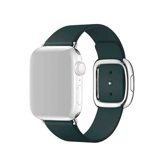 Modern Style Genuine Leather Watchband with Magnetic Buckle for Apple Watch Series 8 45mm / Ultra 49mm / 7 45mm / Series 6 SE / SE (2022) / 5 4 44mm / Series 3 2 1 42mm - Green