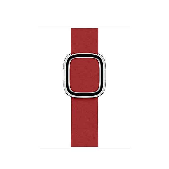 Modern Style Genuine Leather Watchband with Magnetic Buckle for Apple Watch Series 8 45mm / Ultra 49mm / 7 45mm / Series 6 SE / SE (2022) / 5 4 44mm / Series 3 2 1 42mm - Red
