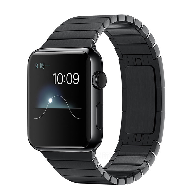 1:1 Scale Link Bracelet Stainless Steel Band for Apple Watch Series 8 45mm / Ultra 49mm / 7 45mm / Series / 6 SE / SE (2022) / 5 / 4 44mm / Series 3 / 2 / 1 42mm - Black - UNIQBUY