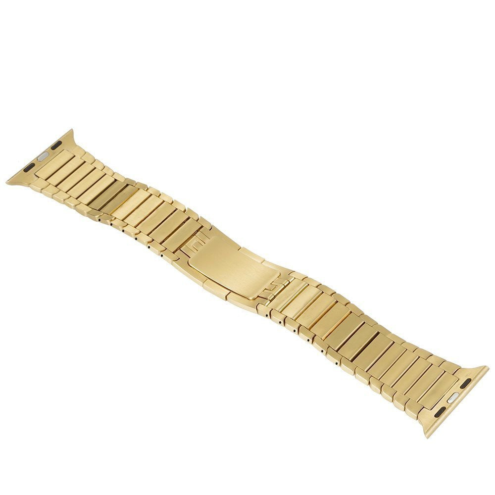 1:1 Scale Butterfly Clasp Stainless Steel Watch Band for Apple Watch Series 8 45mm / Ultra 49mm / 7 45mm / Series / 6 SE / SE (2022) / 5 / 4 44mm / Series 3 / 2 / 1 42mm - Gold Color - UNIQBUY