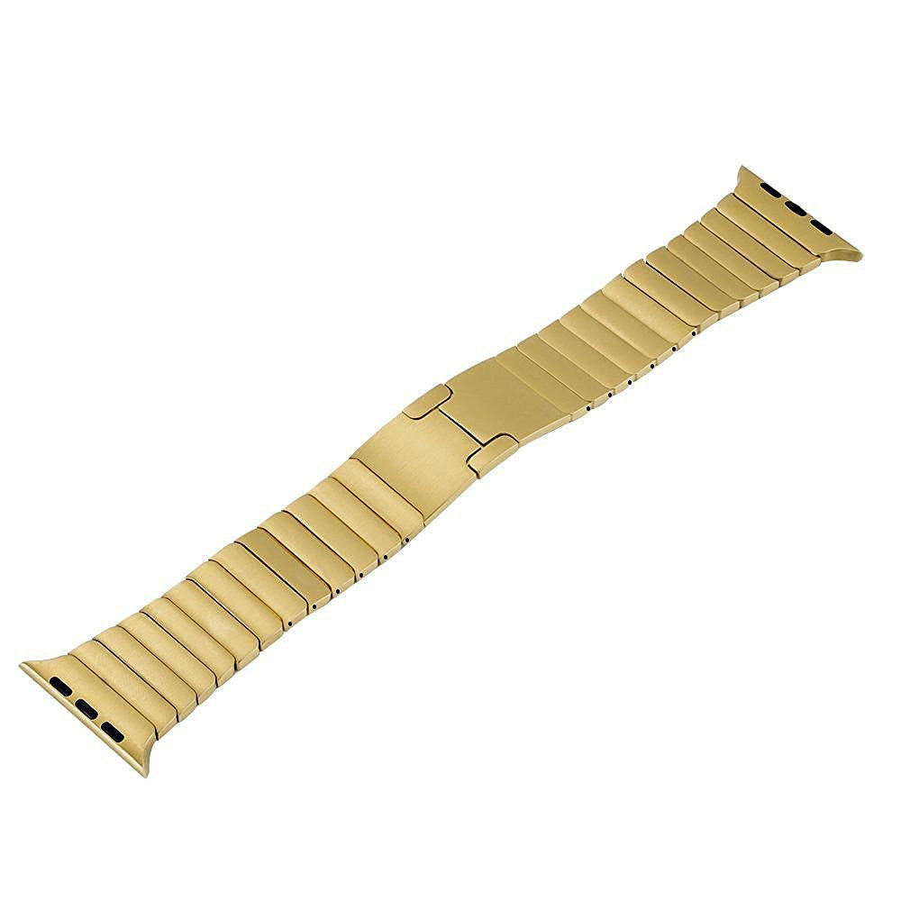 1:1 Scale Butterfly Clasp Stainless Steel Watch Band for Apple Watch Series 8 45mm / Ultra 49mm / 7 45mm / Series / 6 SE / SE (2022) / 5 / 4 44mm / Series 3 / 2 / 1 42mm - Gold Color - UNIQBUY