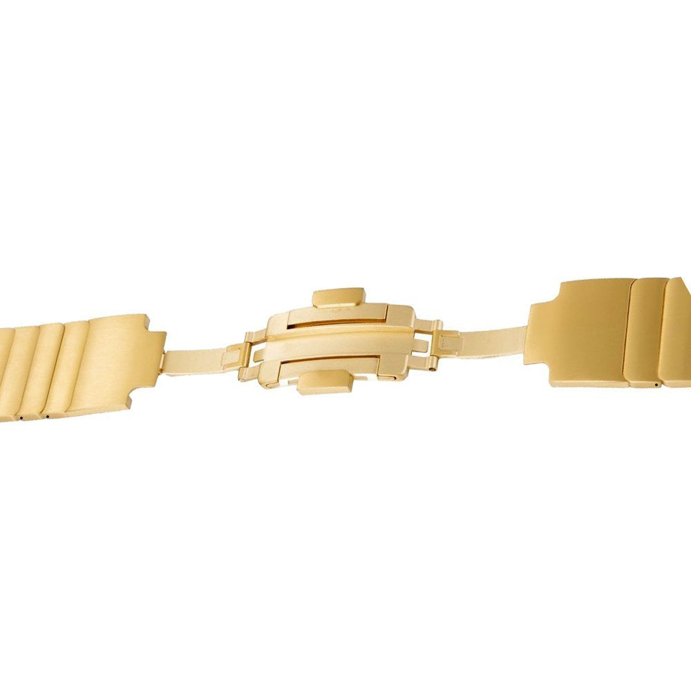 1:1 Scale Butterfly Clasp Stainless Steel Watch Band for Apple Watch Series 8 45mm / Ultra 49mm / 7 45mm / Series / 6 SE / SE (2022) / 5 / 4 44mm / Series 3 / 2 / 1 42mm - Gold Color - UNIQBUY