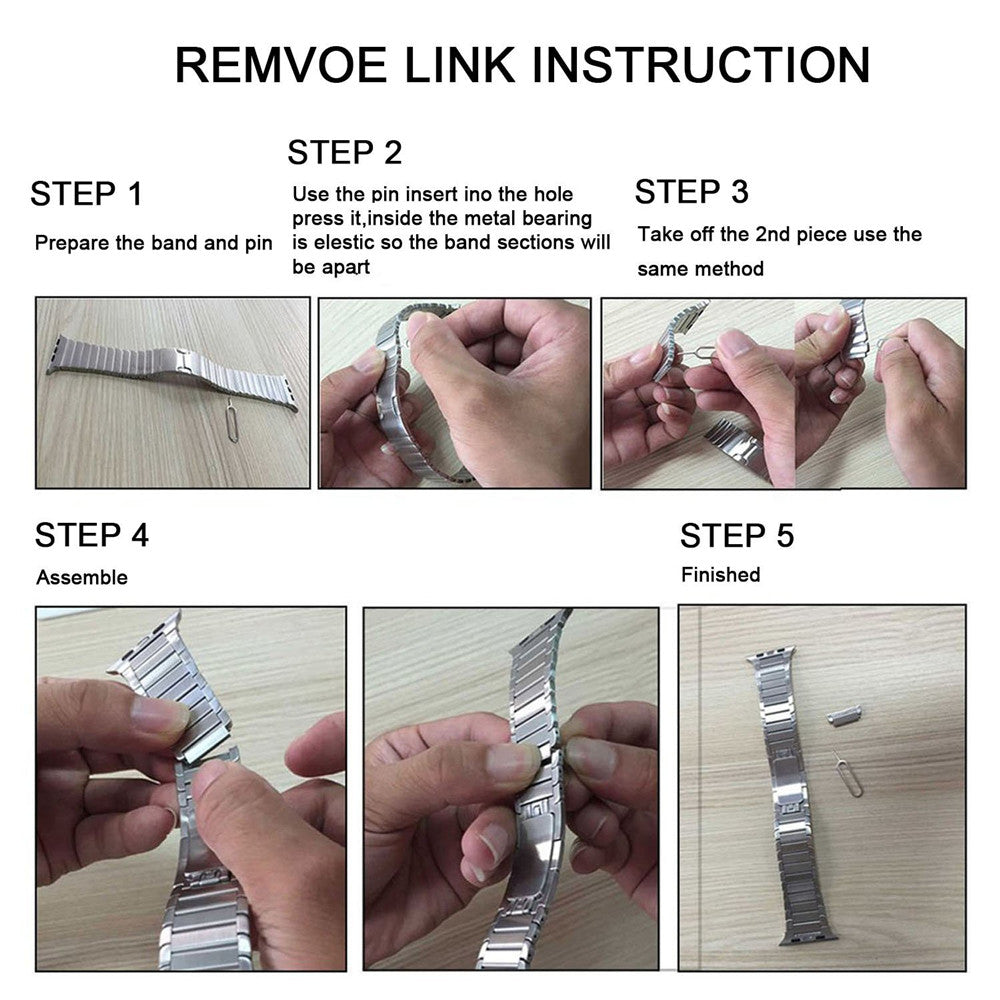 1:1 Scale Butterfly Clasp Stainless Steel Watch Band for Apple Watch Series 8 45mm / Ultra 49mm / 7 45mm / Series / 6 SE / SE (2022) / 5 / 4 44mm / Series 3 / 2 / 1 42mm - Gold Color - UNIQBUY