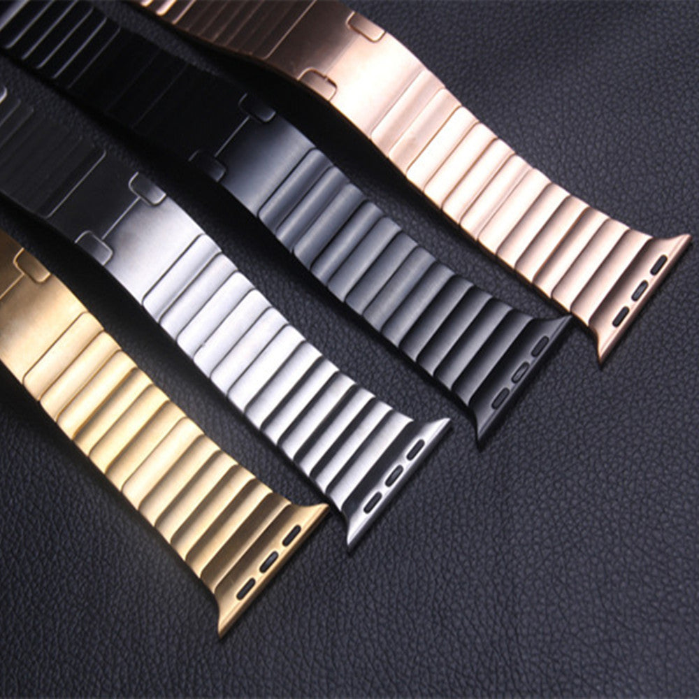 1:1 Scale Butterfly Clasp Stainless Steel Watch Band for Apple Watch Series 8 45mm / Ultra 49mm / 7 45mm / Series / 6 SE / SE (2022) / 5 / 4 44mm / Series 3 / 2 / 1 42mm - Gold Color - UNIQBUY