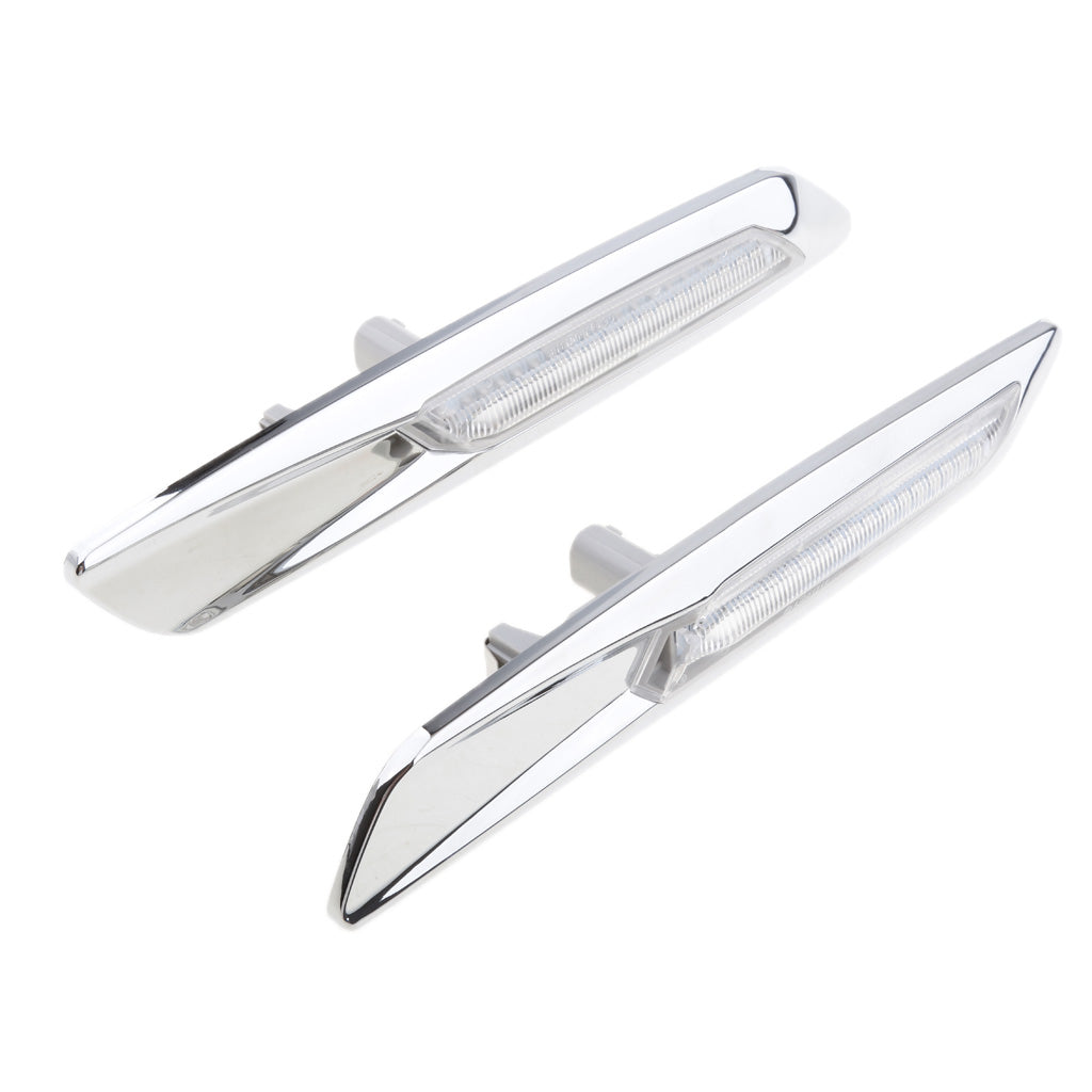 1 Pair Silver LED Side Marker Turn Signal Lights Lamp Clear Lens for BMW E60