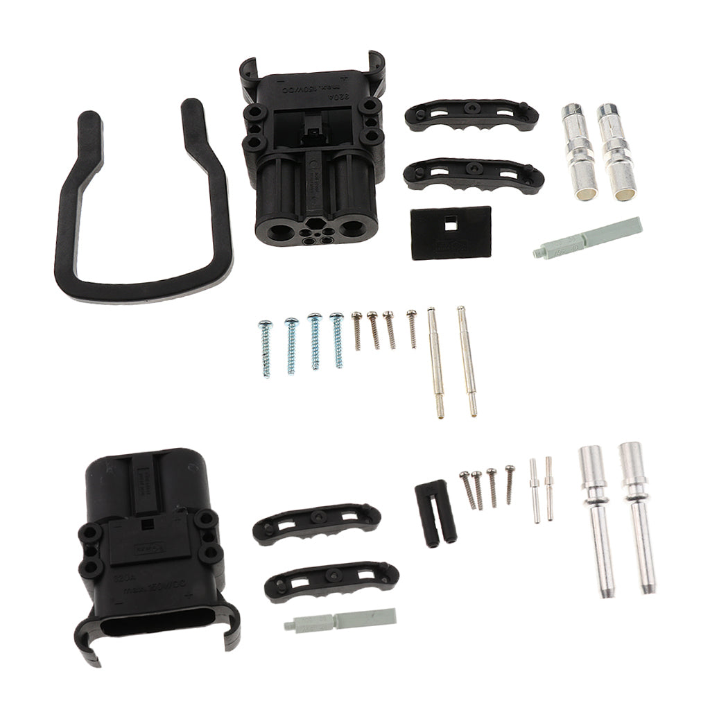 1 Pair Male Female Wire Power Connector Terminal Kit Heavy Duty Black