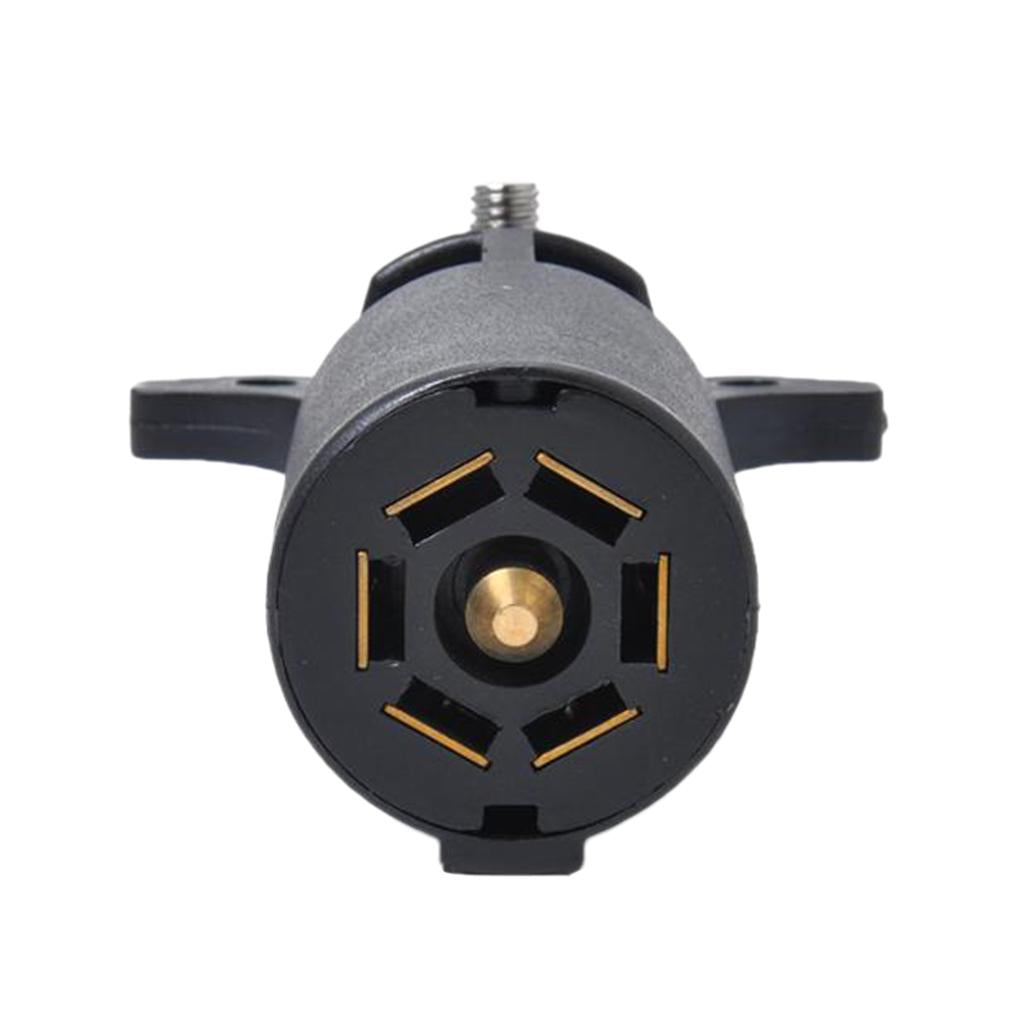 1SET 12 V 7 Way Round RV Blade Trailer Light Connector Adapter Plug + Socket