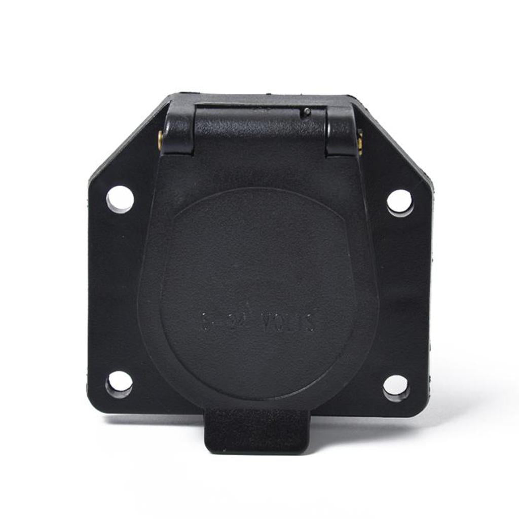 1SET 12 V 7 Way Round RV Blade Trailer Light Connector Adapter Plug + Socket