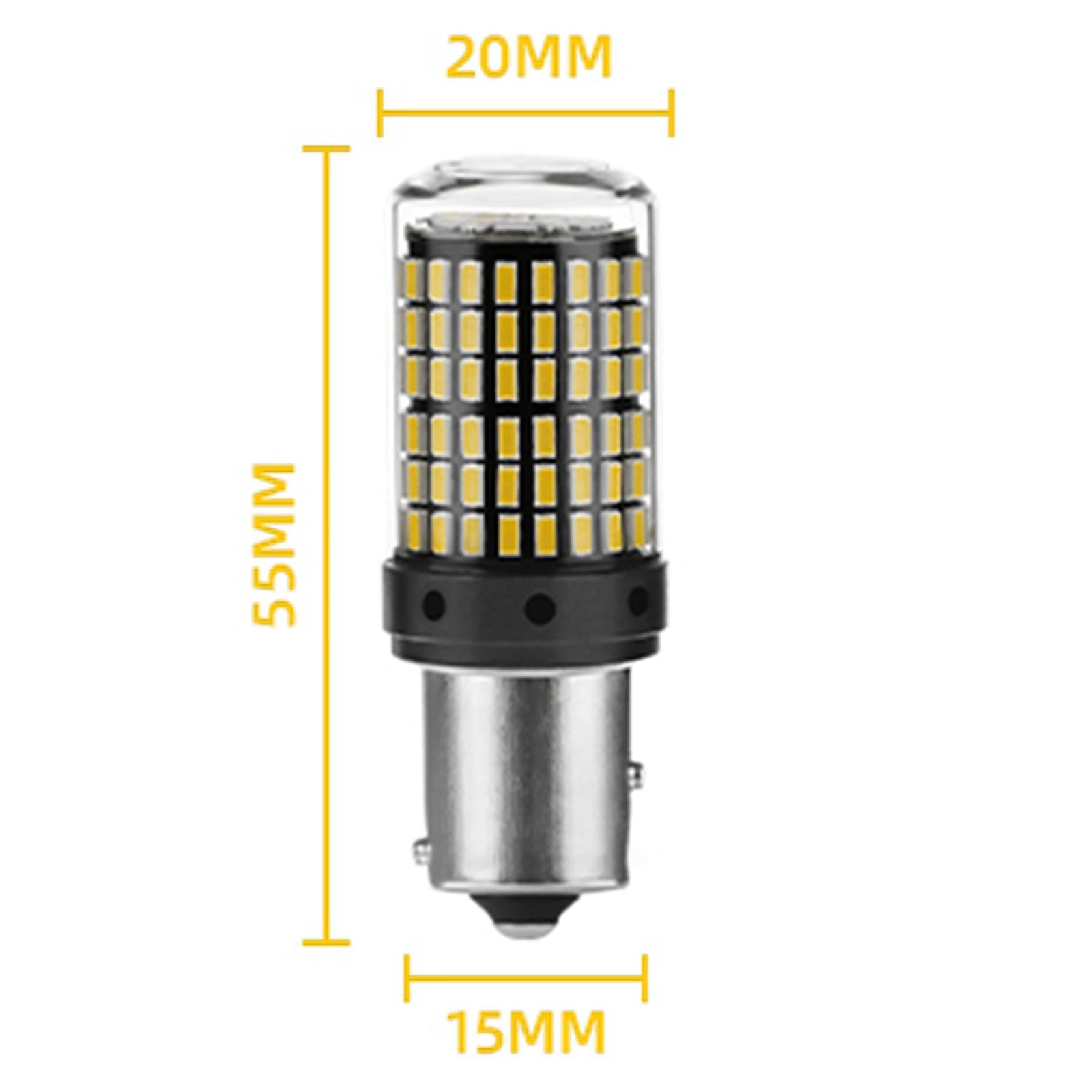 144SMD LED Car Brake Bulb 1200LM 6000K for Tail Light 150 Angle 1156 White
